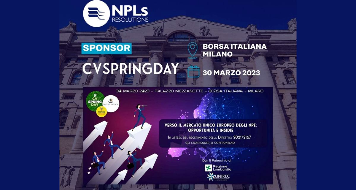 NPLs RE_Solutions sponsor del CVSpringDay di Credit Village
